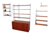 Nisse String shelf in teak, retro vintage style from the 60s-70s.