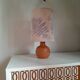 Vintage terracotta lamp - Lampshade with dried flowers and ferns
