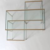 3 nesting coffee tables in glass and gilded metal, 1950-1970