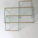 3 nesting coffee tables in glass and gilded metal, 1950-1970