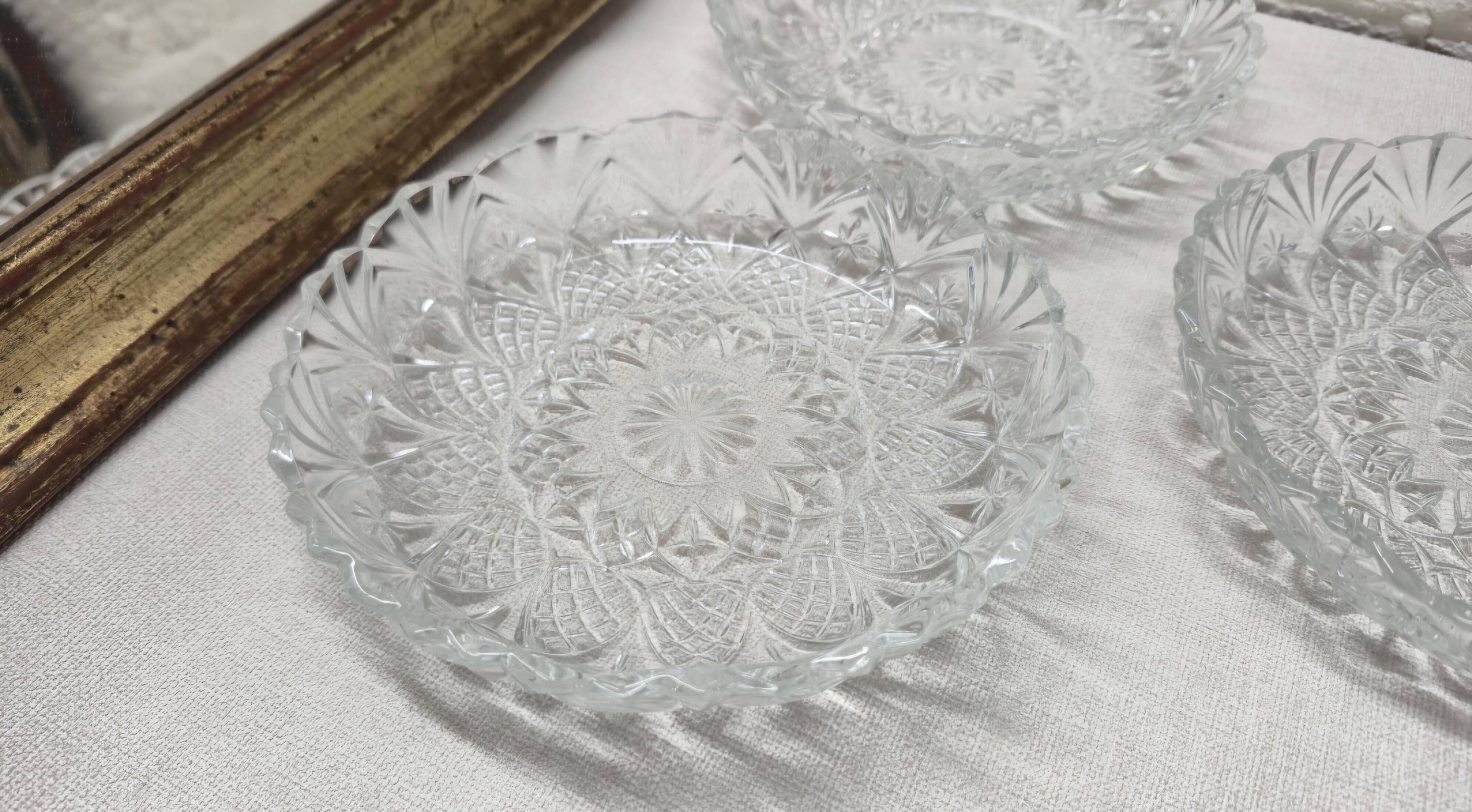 Lot of 3 cut glass trays.