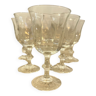 6 verres à pieds cristal d’arc