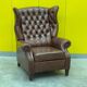 Brown leather Handmade Chesterfield Recliner Armchair