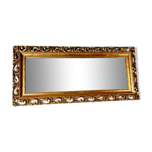 Miroir cadre bois stuc doré 63x29