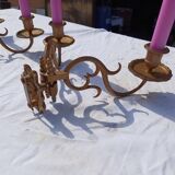 Pair of Bronze Candlesticks with 2 Arms of Lights