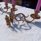 Pair of Bronze Candlesticks with 2 Arms of Lights