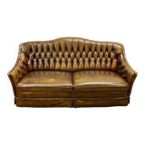 Vintage 3 seater leather chesterfield sofa