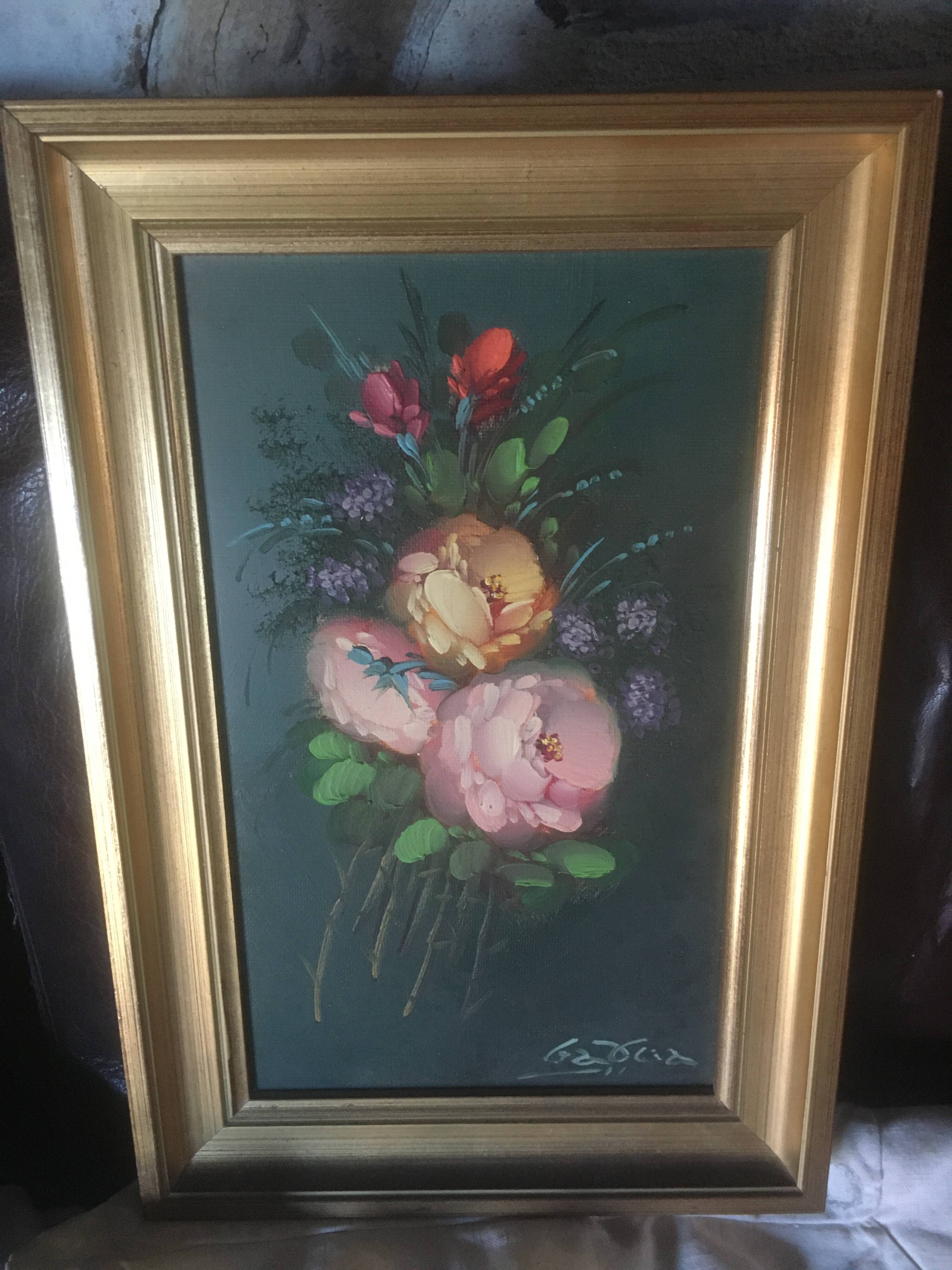 Oil painting bouquet of flowers