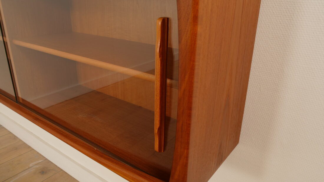 Buffet vintage | Porte coulissante en verre | Flottant | 160 cm
