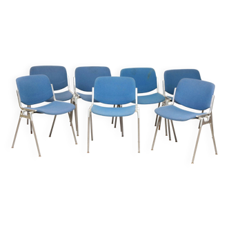 Chaises DSC bleu Giancarlo Piretti pour Castelli