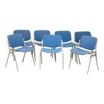 Blue DSC chairs Giancarlo Piretti for Castelli