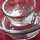 Glass and chrome caviar cup