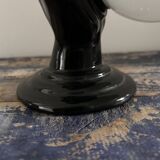 Handmade wall light in black and opaline ceramic