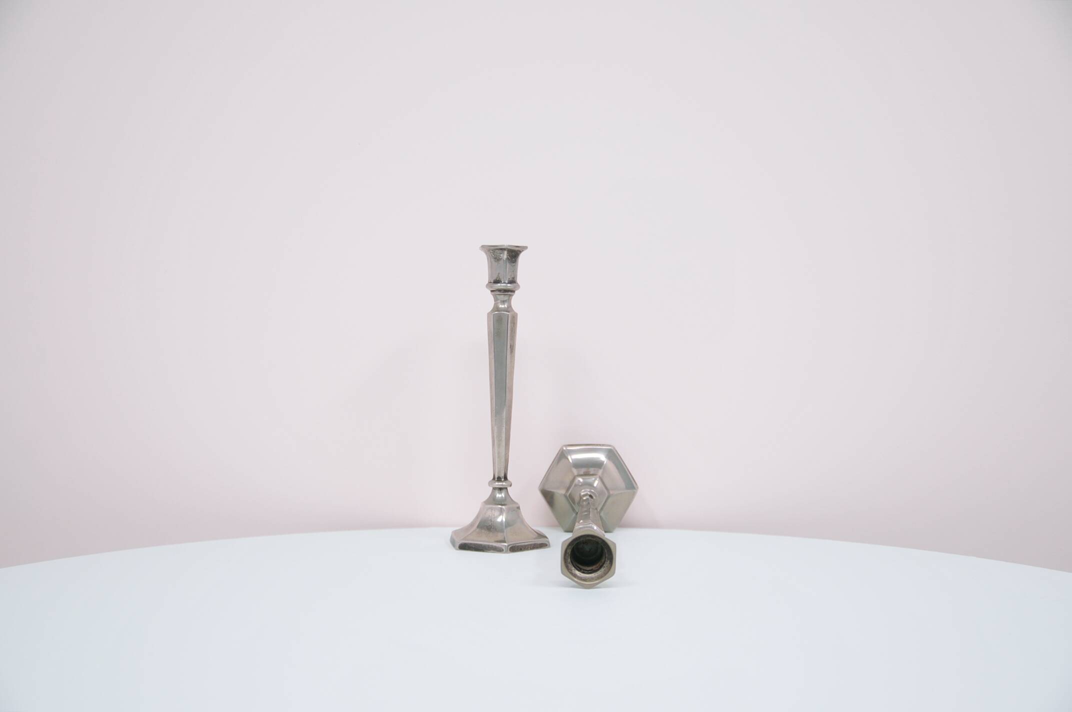Vintage set of x2 silver candlesticks