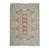Tapis vintage turc fait main en laine et coton orange, années 1970