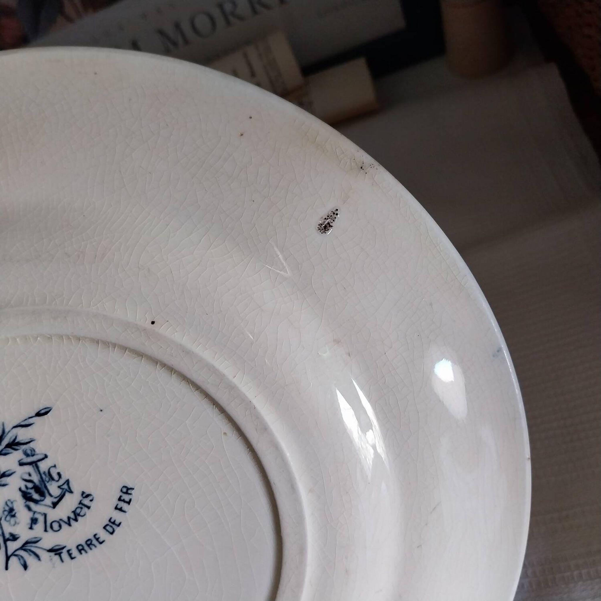 Ancienne assiette plate en terre de fer