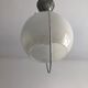 White opaline hanging lamp rises and drops vintage 1930 57cm