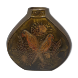 Bronze vase and cloisonnés enamels