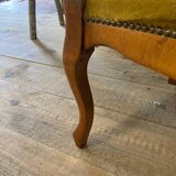 Voltaire armchair yellow velvet 19th century mahogany