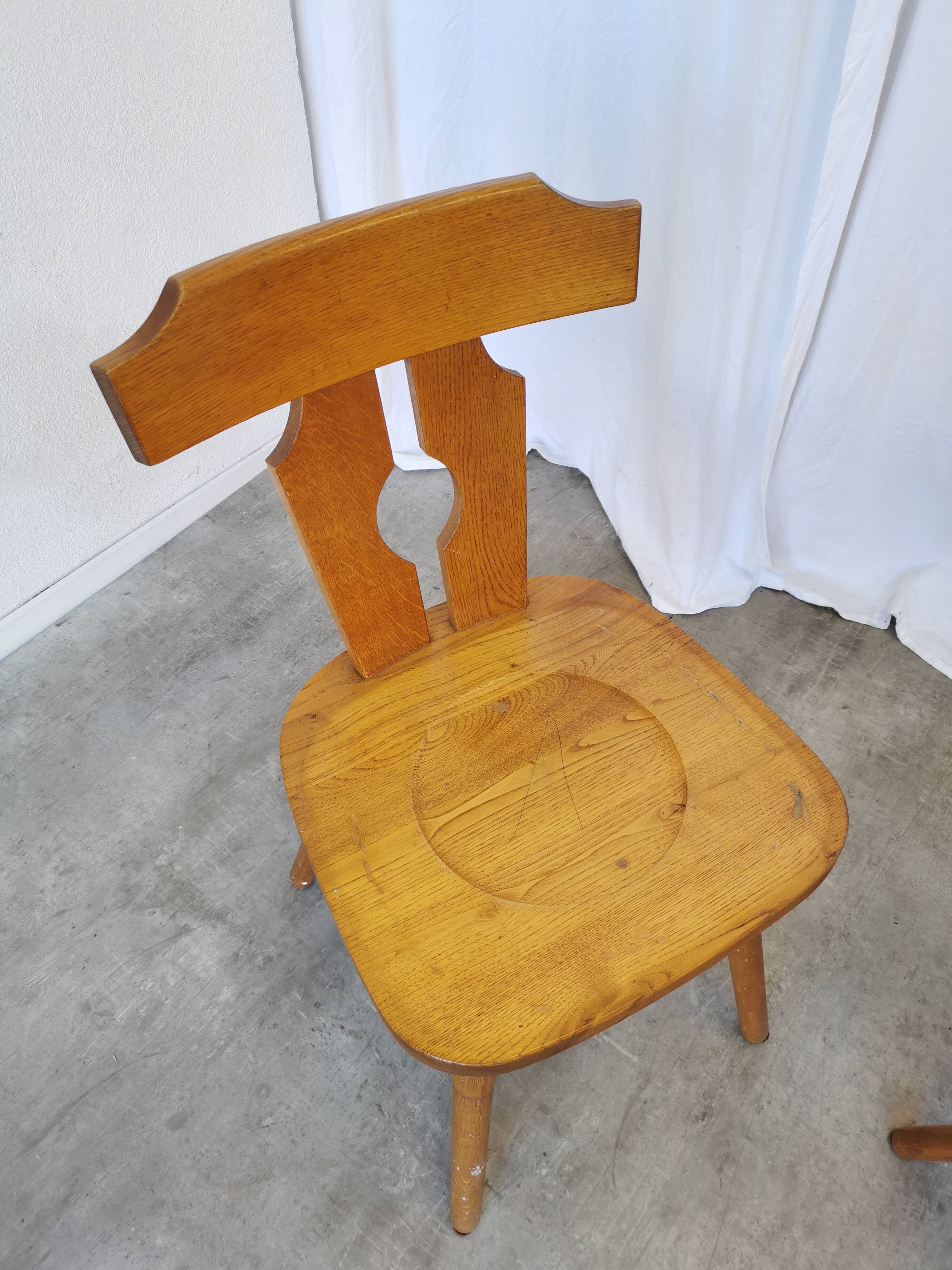 Set of 2 Vintage Wooden Tyrolean Dining Chairs by Ruko Sessel Alois Koller