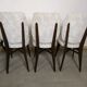 suite of 6 wooden chair and marbled grey white skai