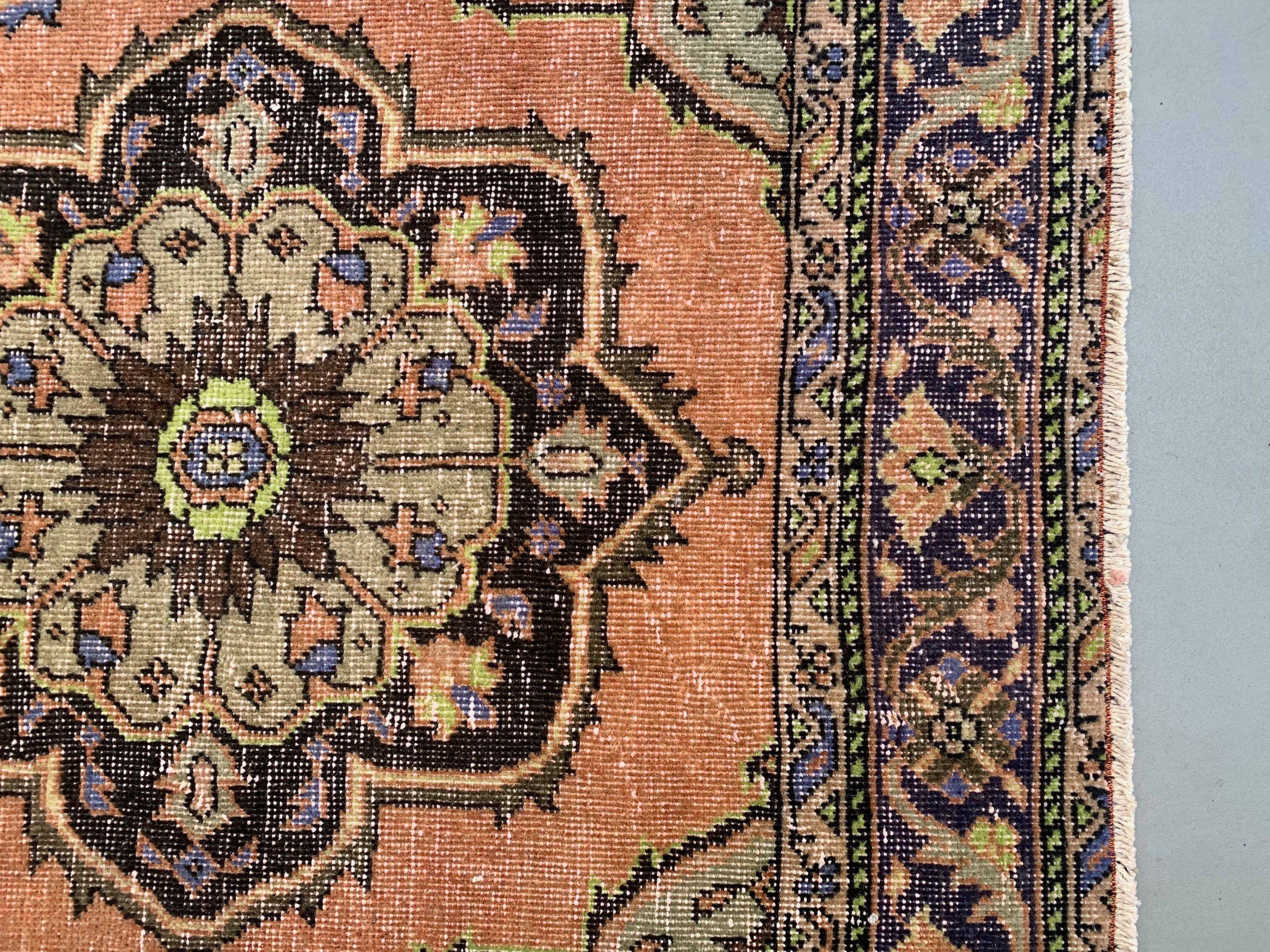 Distressed Turkish Runner 393x81 cm wool Vintage Tribal Rug