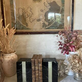 pair of Art Deco bookends in black marble and onyx