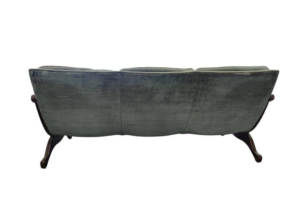 Vintage blue three-seater sofa