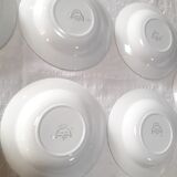 9 assiettes creuses Luxeuil HBCM fleurs et feuillages