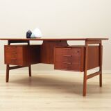 Teak desk, Danish design, 1970s, manufacture: Omann Jun
