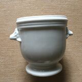 White porcelain mustard pot or sauce boat