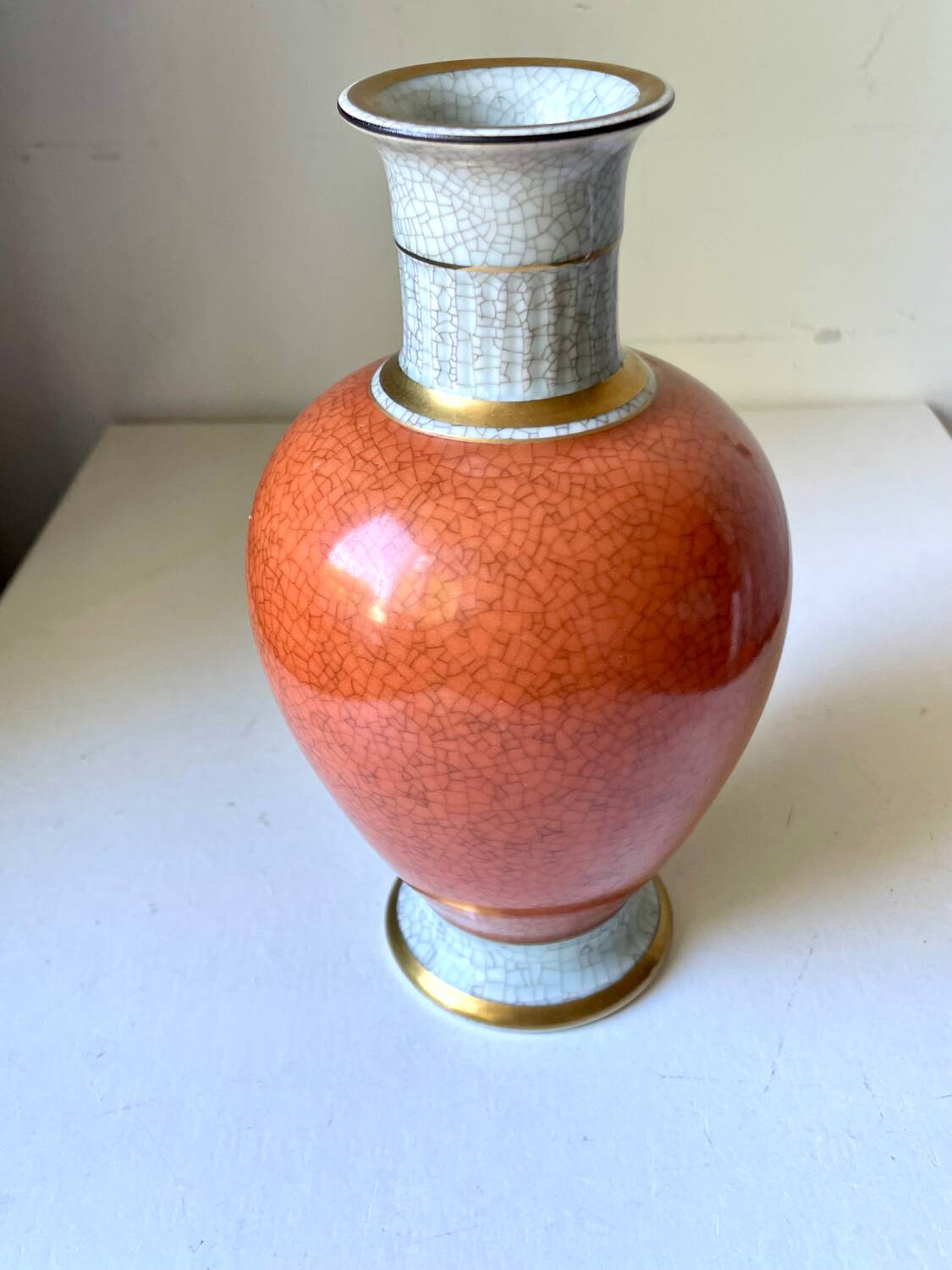 Royal Copenhagen Porcelain crackle ware  Vase Art Deco designed by Tho