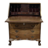 1930s English curved mahogany back desk