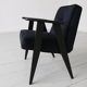 Fauteuil polonais "366" du milieu du siècle en noir, conçu en 1962 par J. Chierowski