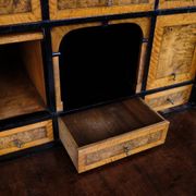 Secretary - Hand polished birch & intarsia - 2 drawers - 1840s