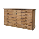 Bank store counter with drawers, circa 1900.