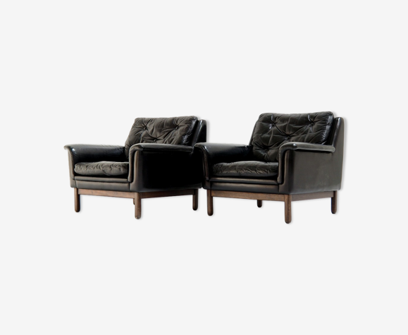 Set of leather armchairs 1960