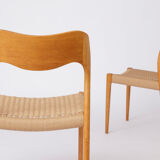 Set 4 chairs model 77 by Niels Møller Chairs 1950