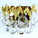 Paire d'appliques vintage, dorées à l'or fin, crystal, années 60