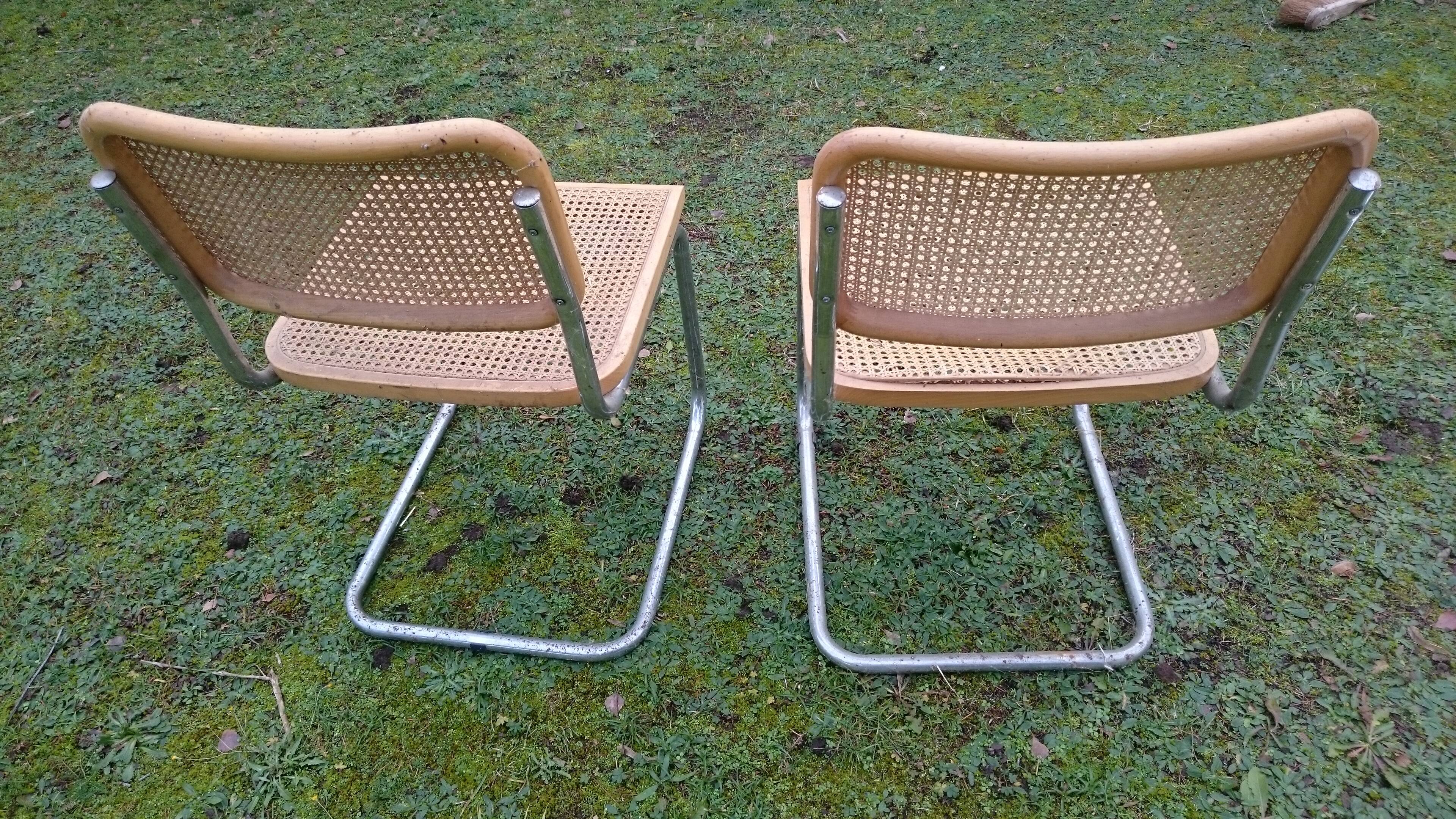 Chaises cesca B32 par Marcel Breuer 1980