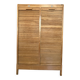 Double curtain filing cabinet in oak — on legs