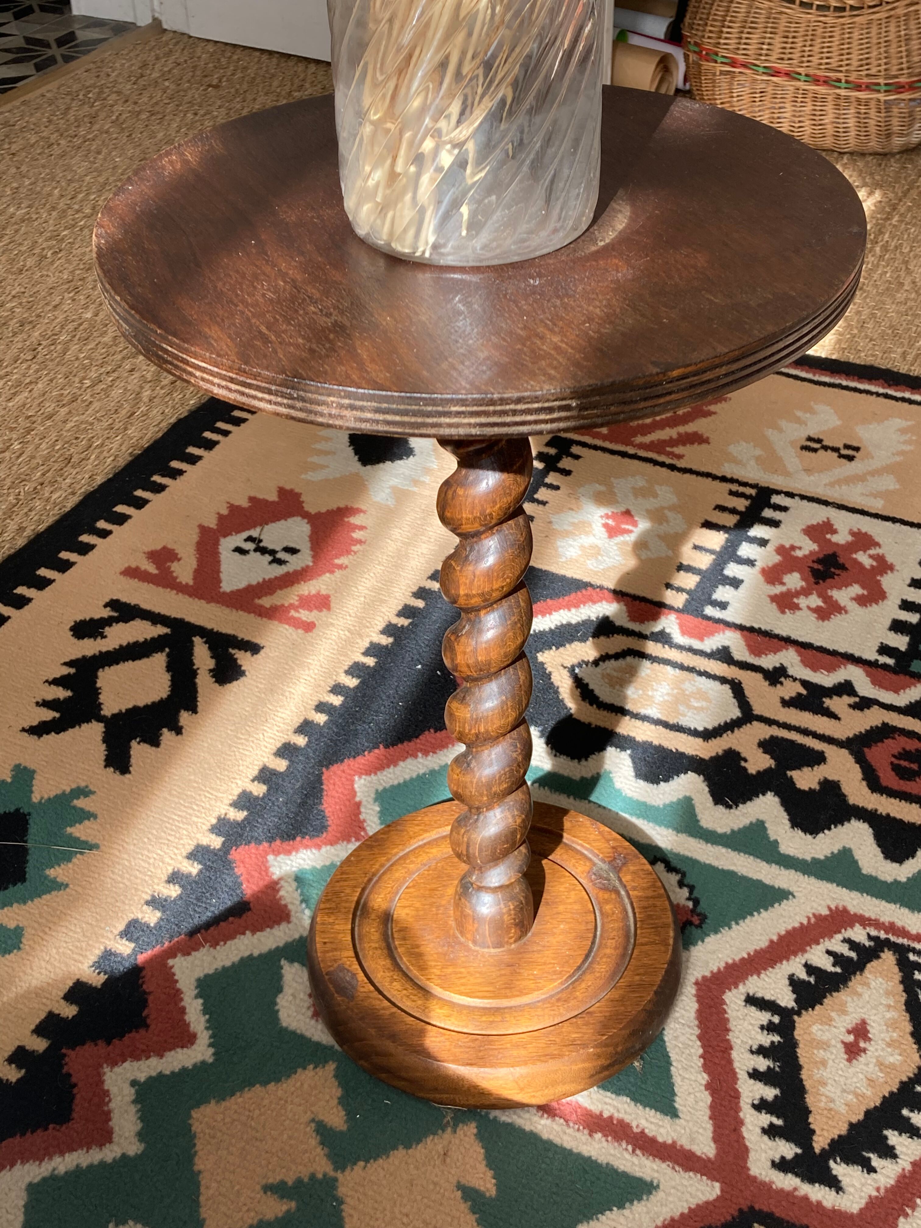 Old twisted wooden harness / vintage side table