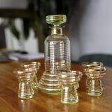 Carafe and its 6 gatsby style glasses