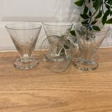Set of 4 engraved glass white wine glasses