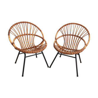 Pair of rattan chairs