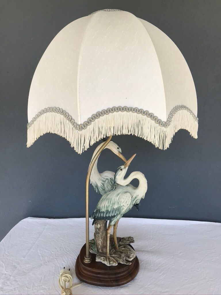 Herons lamp, capodimonte G.Armani 1960/70