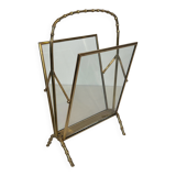 Bronze and brass faux-bamboo magazine rack by the Baguès house.