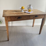 Patinated wooden farmhouse table