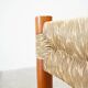 Set of six rattan and oak French dining chairs