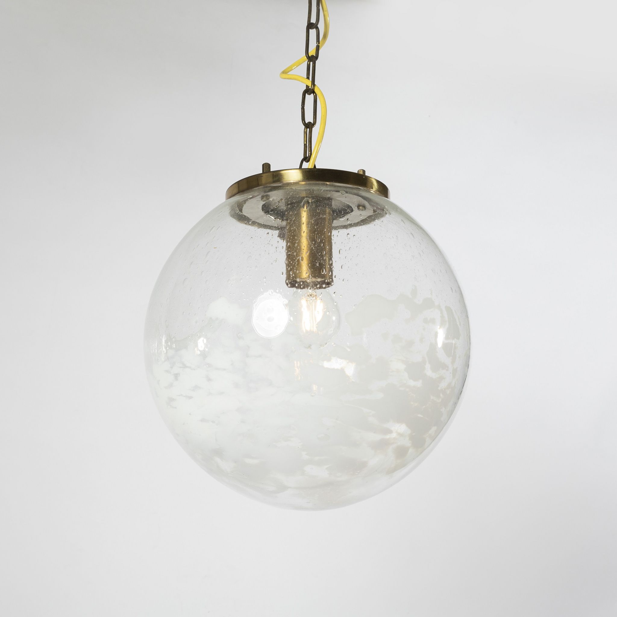 Art-glass ball chandelier by Kamenicky Senov, Czechoslovakia, 1970s